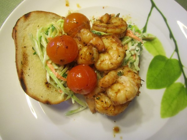 Cajun Shrimp with Brocolli Slaw 016